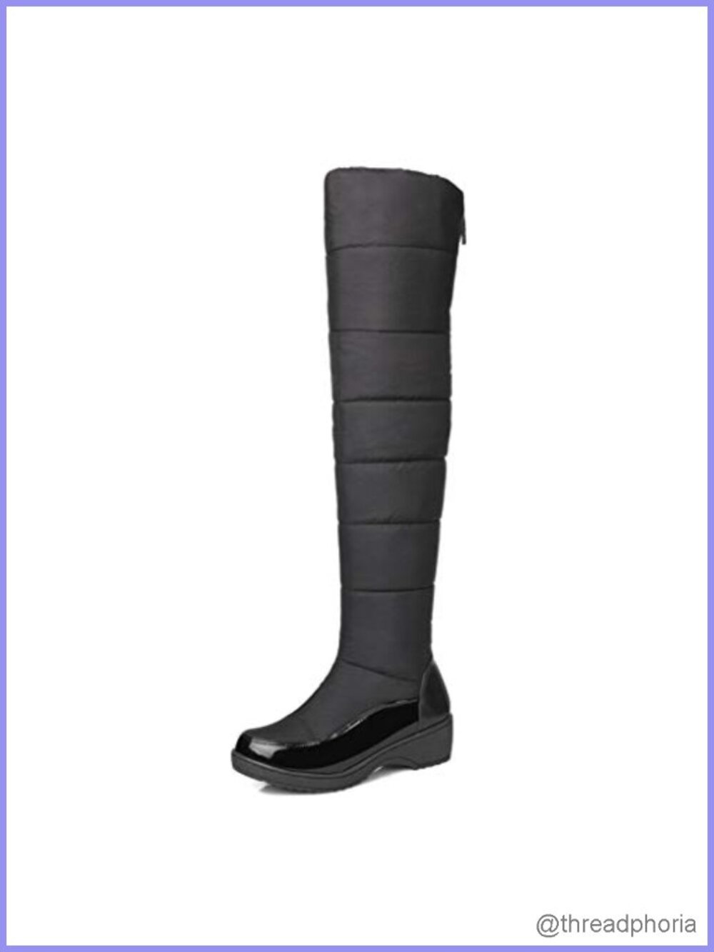 Women's Waterproof Over The Knee Fur Lined Winter Snow Boots Wide Calf
